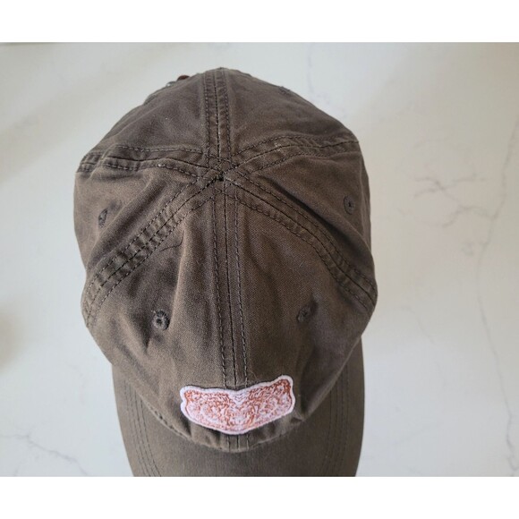 Lucky Brand Bear Head Patch Baseball Cap Hat Distressed One Size FLAW - Picture 9 of 13